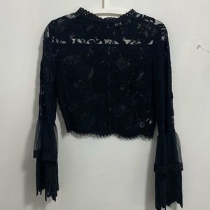Lace Top with Flare Sleeves